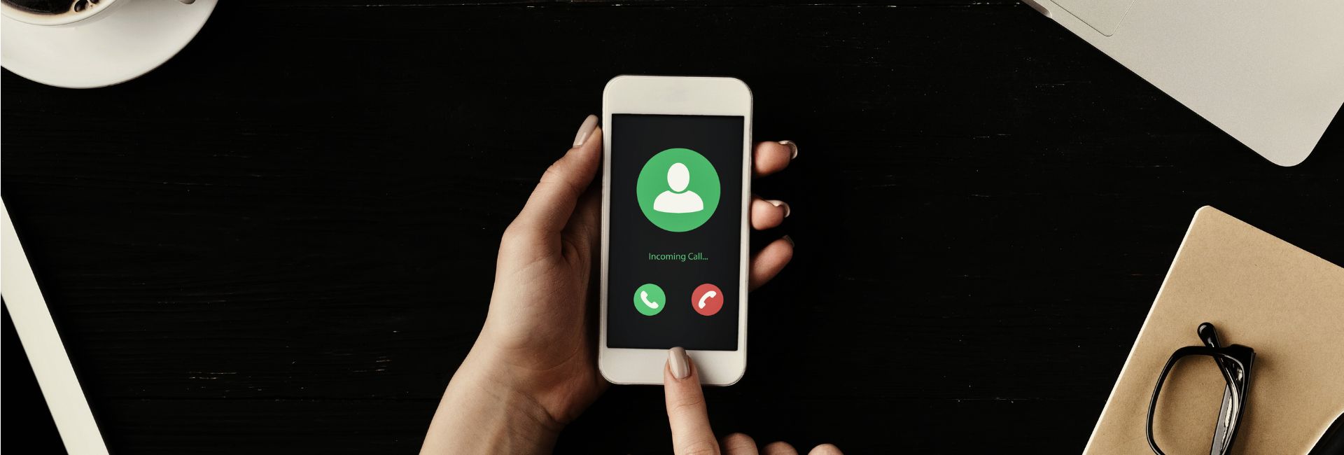 Watchdog 9 Female finger over an incoming call deciding if she should answer or avoid the latest LastPass scam.